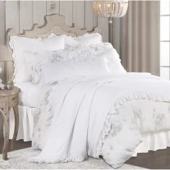 Budget ???? HiEnd Accents 3 PC Roseline Linen Duvet Set, Queen ⭐