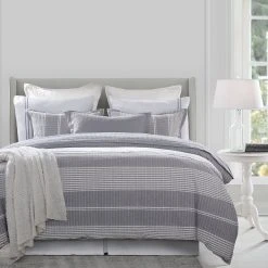 Wholesale ✔️ HiEnd Accents 3 Pc Lane Stripe Duvet Set, Super Queen Gray ????