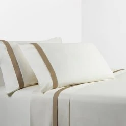Best deal ???? HiEnd Accents 350 TC Cream Sheet Set With Tan Flange ????