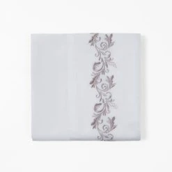 Buy ⌛ HiEnd Accents 350 TC White Sheet Set With Gray Scroll Embroidery ???? -HiEnd Accents shop 350 TC White Sheet Set with Gray Scroll Embroidery 2