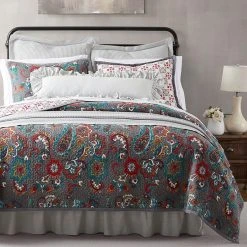 Wholesale ???? HiEnd Accents Abbie Western Paisley Reversible Quilt Set Teal ???? -HiEnd Accents shop Abbie Western Paisley Reversible Quilt Set 3