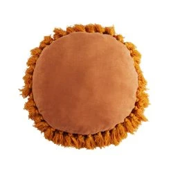Deals ???? HiEnd Accents Aria Round Pillow With Tassels, 18x18 - Orange ????