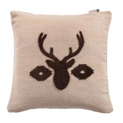 Buy ???? HiEnd Accents Aztec Deer Bust Embroidered Burlap Pillow, 18x18 ????