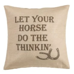 Discount ✔️ HiEnd Accents Burlap Western Phrase Pillow, 22x22 ????