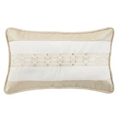 Promo ✨ HiEnd Accents Chain Link Embroidery Pillow On Champaign Bubble Jacquard , 16x26 ????