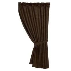 New ???? HiEnd Accents Chocolate Tooled Leather Curtain, 48"X84" ????