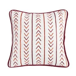 Wholesale ???? HiEnd Accents Embroidered Pillow With Stripe Embroidery Detail, 18x18 ????