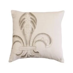 New ✨ HiEnd Accents Embroidery Fleur De Lis Pillow, 18X18 ????
