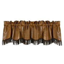 Buy ✨ HiEnd Accents Faux Leather Valance W/Fringes, 84"X18" ????