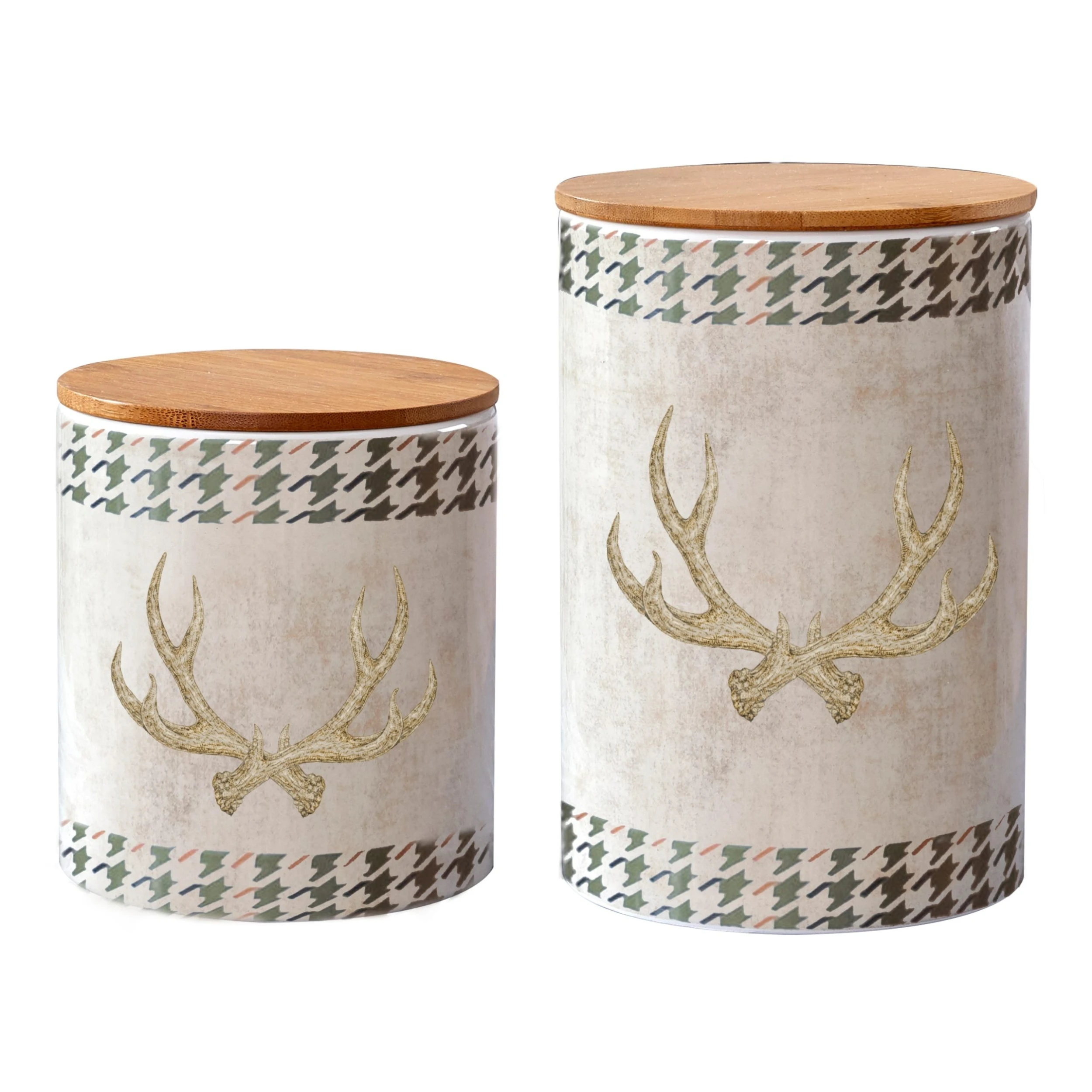 Budget ???? HiEnd Accents 2 PC Antler Design Canister Set ???? 3 Budget ???? HiEnd Accents 2 PC Antler Design Canister Set ????