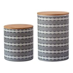 Brand new ???? HiEnd Accents 2 PC Large Aztec Design Canister Set ????