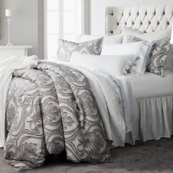 Cheap ???? HiEnd Accents 3 PC Nicole Damask Comforter Set, Gray ⌛