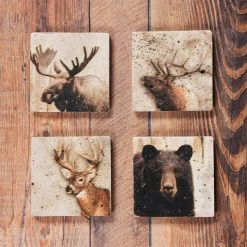 Deals ✨ HiEnd Accents 4 PC Lodge Animal Coaster Set ????