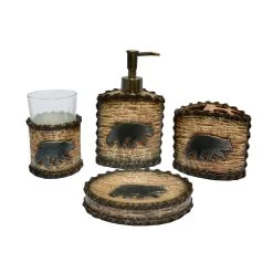 Wholesale ???? HiEnd Accents 4-piece Rustic Bear Bath Set ????