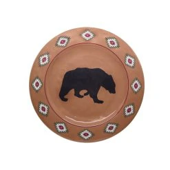 Discount ⭐ HiEnd Accents Aztec Bear Melamine Dinner Plate, 4 PC ????