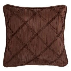 Deals ⭐ HiEnd Accents Diamond Batiste Pillow With Rouching Details, 18x18 ⭐
