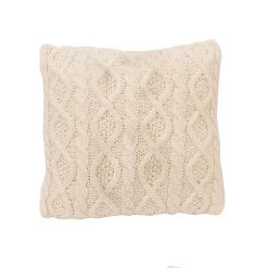 Best deal ???? HiEnd Accents Cable Knit Soft Diamond Throw Pillow, 18"x18" Cream ????
