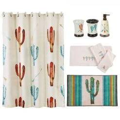 Best reviews of ???? HiEnd Accents Cactus 8-PC Bath Accessary And Cream Towel Set - Multi ????