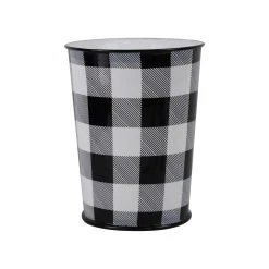 Coupon ???? HiEnd Accents Camille Buffalo Check Wastebasket, 1PC - Black/White ????