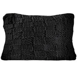 Buy ???? HiEnd Accents Chess Knit Dutch Euro Pillow, 28"x38" Navy ????