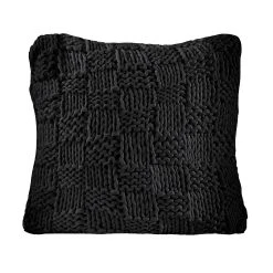 Promo ✨ HiEnd Accents Chess Knit Euro Pillow, 27"x27" Slate ⭐ -HiEnd Accents shop HiEnd Accents Chess Knit Euro Pillow2C 2722x2722 3