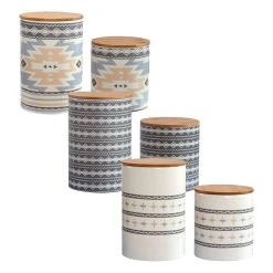 Budget ❤️ HiEnd Accents Desert Sage, Large Aztec, And Small Aztec Canister 6 PC Set ????