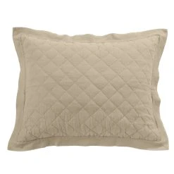 Best deal ⌛ HiEnd Accents Diamond Pattern Linen Cotton Diamond Quilted Pillow Sham, 1PC Vintage White ???? -HiEnd Accents shop HiEnd Accents Diamond Pattern Linen Quilted Pillow Sham 2
