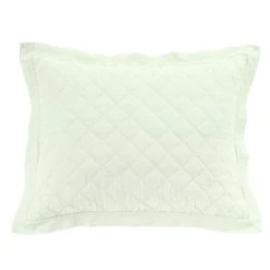 Best deal ⌛ HiEnd Accents Diamond Pattern Linen Cotton Diamond Quilted Pillow Sham, 1PC Vintage White ???? -HiEnd Accents shop HiEnd Accents Diamond Pattern Linen Quilted Pillow Sham 3