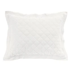 Best deal ⌛ HiEnd Accents Diamond Pattern Linen Cotton Diamond Quilted Pillow Sham, 1PC Vintage White ???? -HiEnd Accents shop HiEnd Accents Diamond Pattern Linen Quilted Pillow Sham 5