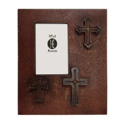 Wholesale ???? HiEnd Accents Distressed Tree Crosses Frame (EA), 4X6 Red ????
