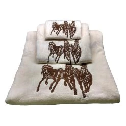 Best reviews of ⭐ HiEnd Accents Embroidered 3-Horse Towel Set, 3 PC Mocha ????