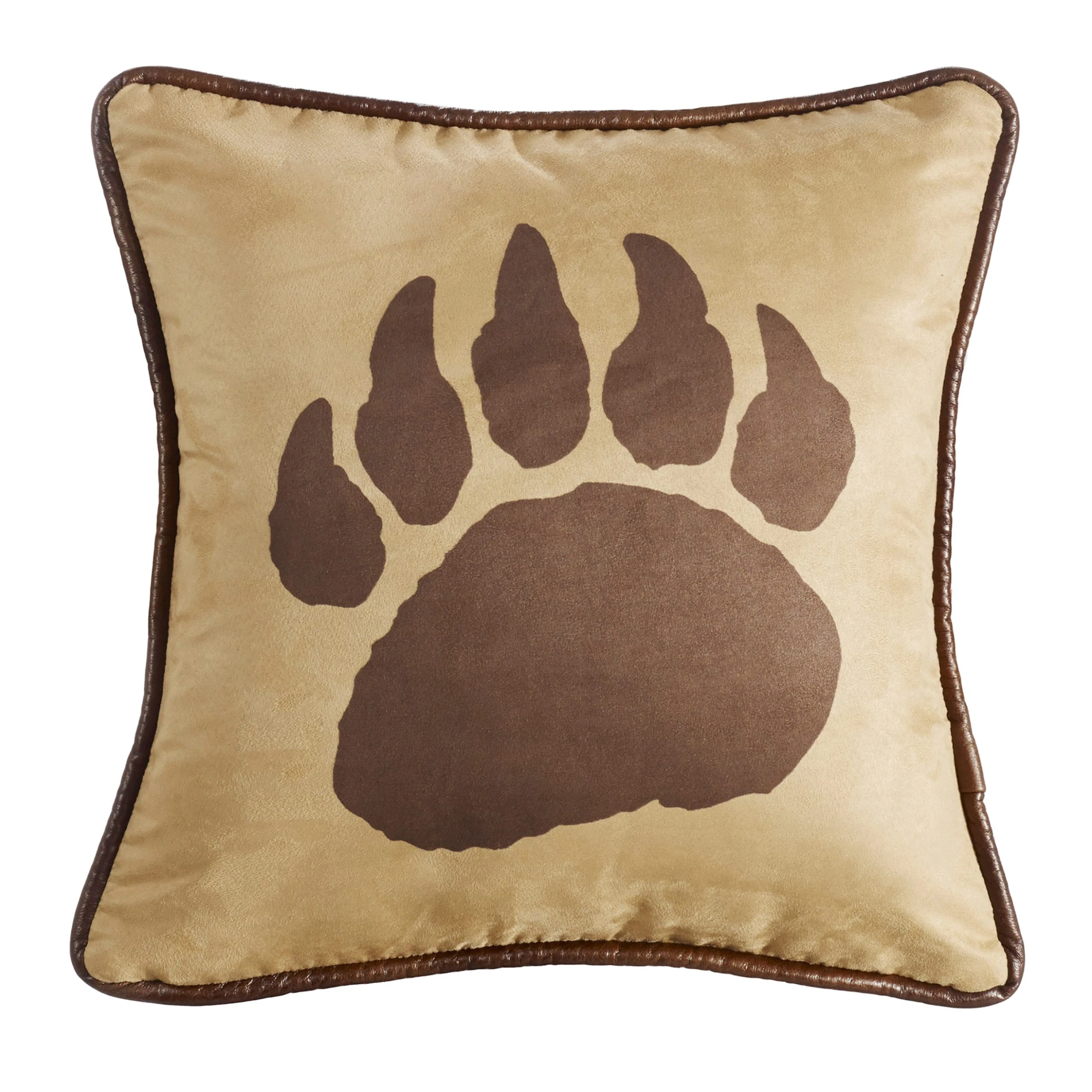 Hot Sale ???? HiEnd Accents Faux Suede Reverse Faux Leather 18-inch X 18-inch Bear Claw Throw Pillow ???? 3 Hot Sale ???? HiEnd Accents Faux Suede Reverse Faux Leather 18-inch X 18-inch Bear Claw Throw Pillow ????