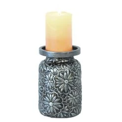 Best Pirce ???? HiEnd Accents Faux Metal Embossed Pillar Candle Holder ????