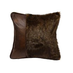 Buy ???? HiEnd Accents FurThrow Pillow With Faux Leather 18X18 ????