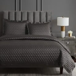 Hot Sale ???? HiEnd Accents High Shine Satin Quilt, 1PC Navy ???? -HiEnd Accents shop HiEnd Accents High Shine Satin Quilt2C 1PC 2