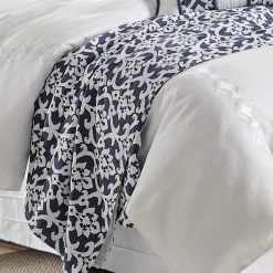 Deals ✨ HiEnd Accents Kavali Navy & White Floral Jaquard Duvet (Shams Not Included) ????