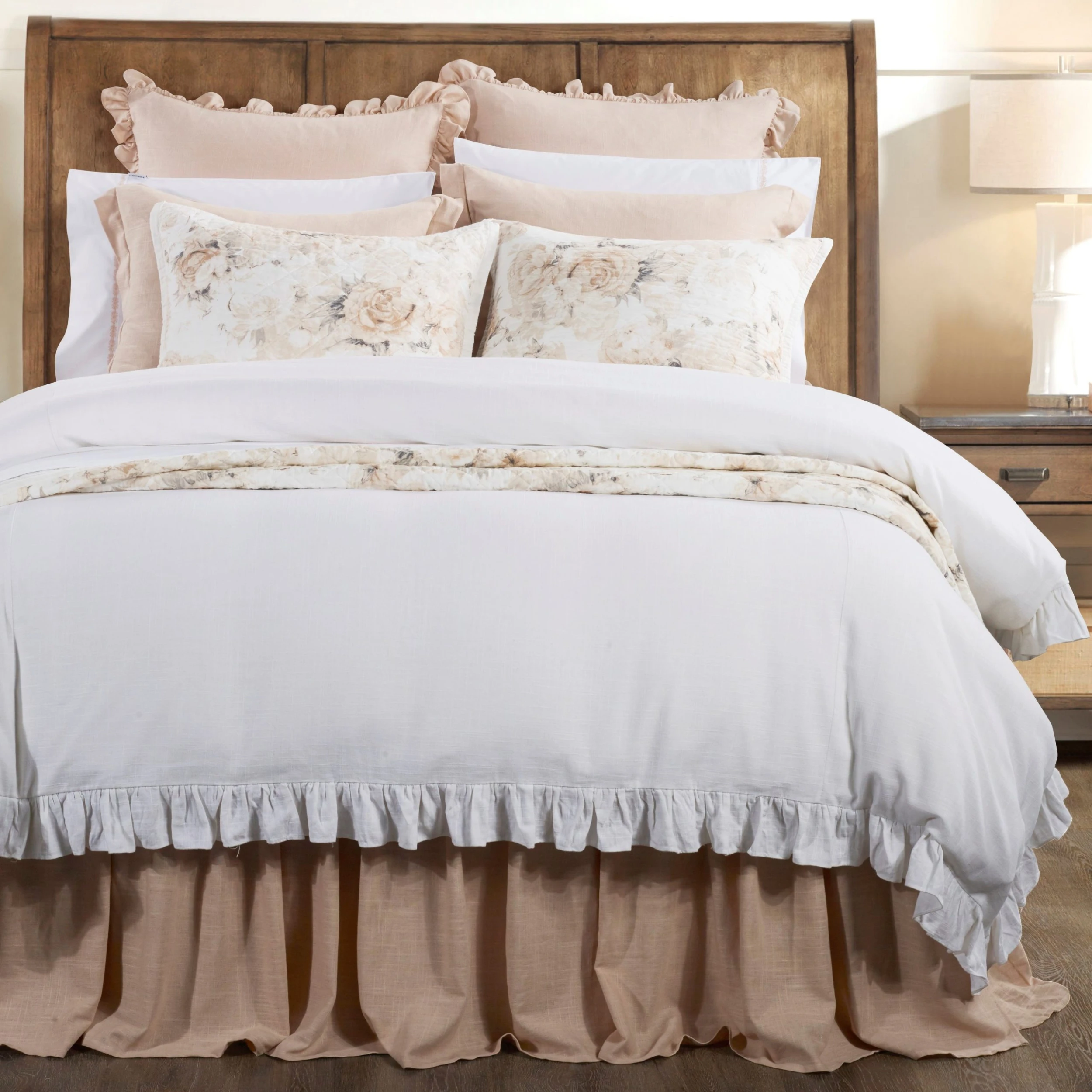 Hot Sale ???? HiEnd Accents Lily Washed Linen Duvet Cover Set, 3PC Blush ???? 4 Hot Sale ???? HiEnd Accents Lily Washed Linen Duvet Cover Set, 3PC Blush ???? - Image 2