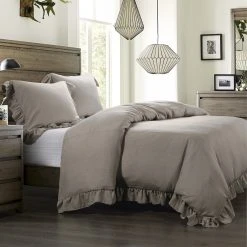 Best reviews of ???? HiEnd Accents Lily Washed Linen Duvet Cover, 1PC Taupe ???? -HiEnd Accents shop HiEnd Accents Lily Washed Linen Duvet Cover2C 1PC 3