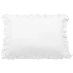 Cheap ???? HiEnd Accents Lily Washed Linen Ruffled Dutch Euro Pillow, 27"x39" Light Gray ????