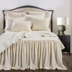 Coupon ⌛ HiEnd Accents Luna Washed Linen Bedspread Set, 3PC ????