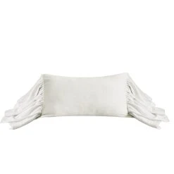 Brand new ⌛ HiEnd Accents Luna Washed Linen Long Ruffled Pillow, 16"x26" White ⭐ -HiEnd Accents shop HiEnd Accents Luna Washed Linen Long Ruffled Pillow2C 1622x2622 7