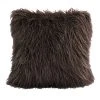 Best Sale ???? HiEnd Accents Mongolian Faux Fur Throw Pillow, 18"x18" White ⭐