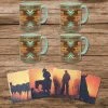 Wholesale ???? HiEnd Accents Mesa Southwestern Mug And Cowboy Sunset Coaster 8 PC Set ????