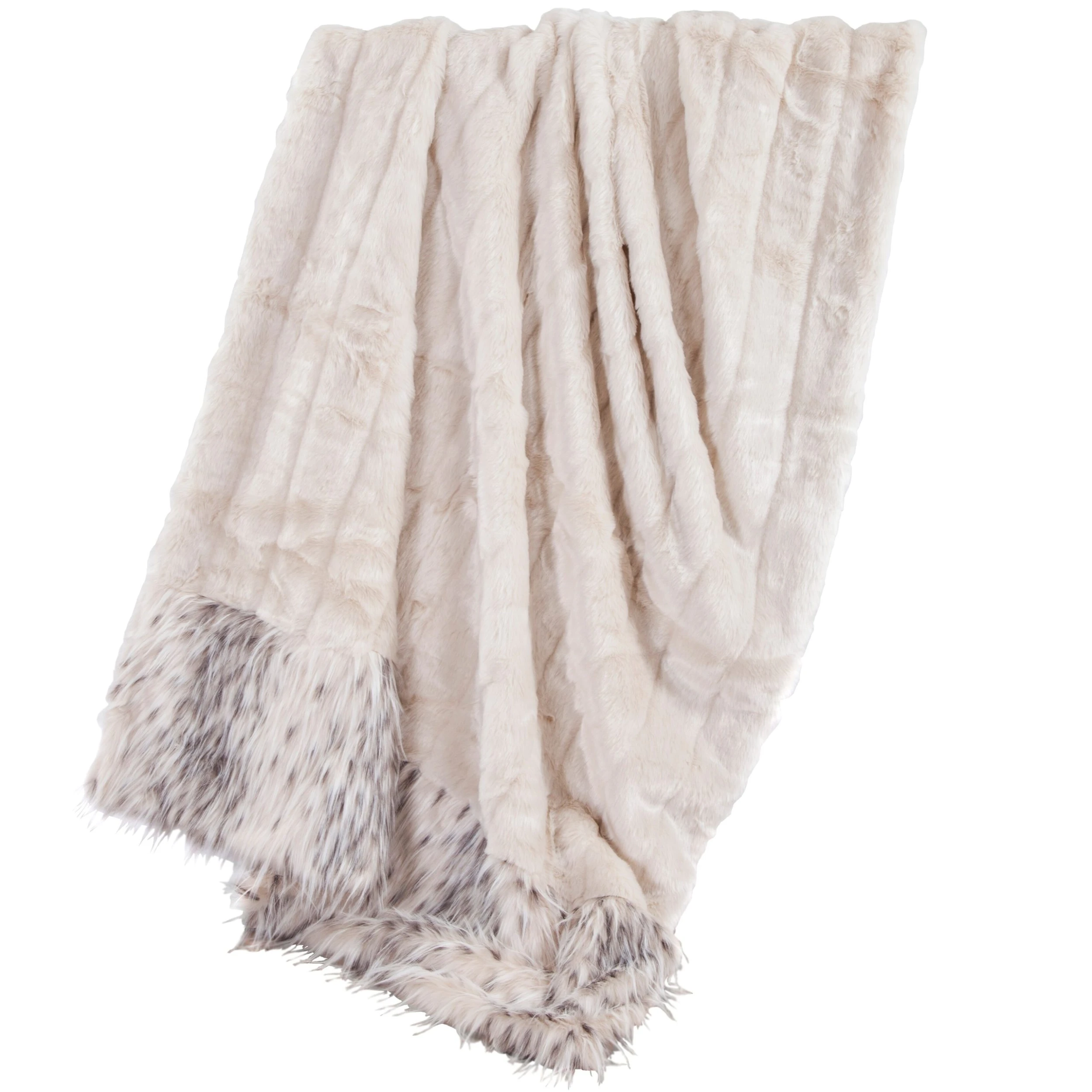 Buy ✨ HiEnd Accents Oversized White Faux Mink Throw With Faux Snow Leopard Fur Detail, 50x80 White ???? 3 Buy ✨ HiEnd Accents Oversized White Faux Mink Throw With Faux Snow Leopard Fur Detail, 50x80 White ????