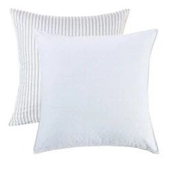 New ???? HiEnd Accents Reversible Striped And Eyelet Euro Sham ⭐