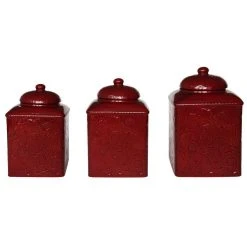 Brand new ⭐ HiEnd Accents Savannah Ceramic Canister Set, 3PC Red ???? 11 Brand new ⭐ HiEnd Accents Savannah Ceramic Canister Set, 3PC Red ???? -HiEnd Accents shop HiEnd Accents Savannah Ceramic Canister Set2C 3PC 3