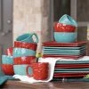 Outlet ???? HiEnd Accents Savannah Ceramic Dinnerware Set, 16PC Turquoise ???? -HiEnd Accents shop HiEnd Accents Savannah Ceramic Dinnerware Set2C 16PC
