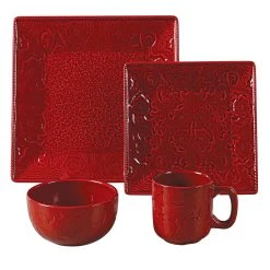 Outlet ???? HiEnd Accents Savannah Ceramic Dinnerware Set, 16PC Turquoise ???? -HiEnd Accents shop HiEnd Accents Savannah Ceramic Dinnerware Set2C 16PC 2