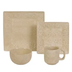 Outlet ???? HiEnd Accents Savannah Ceramic Dinnerware Set, 16PC Turquoise ???? -HiEnd Accents shop HiEnd Accents Savannah Ceramic Dinnerware Set2C 16PC 3
