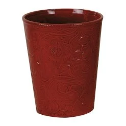 Brand new ???? HiEnd Accents Savannah Ceramic Wastebasket, 1PC Red ???? -HiEnd Accents shop HiEnd Accents Savannah Ceramic Wastebasket2C 1PC 2